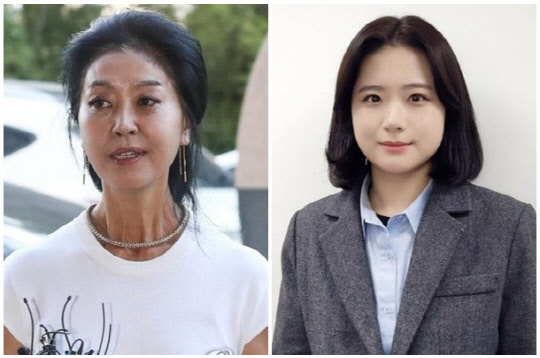 배우 김부선씨(왼쪽)와 박지현 전 더불어민주당 공동비상대책위원장. <박지현 SNS, 연합뉴스>